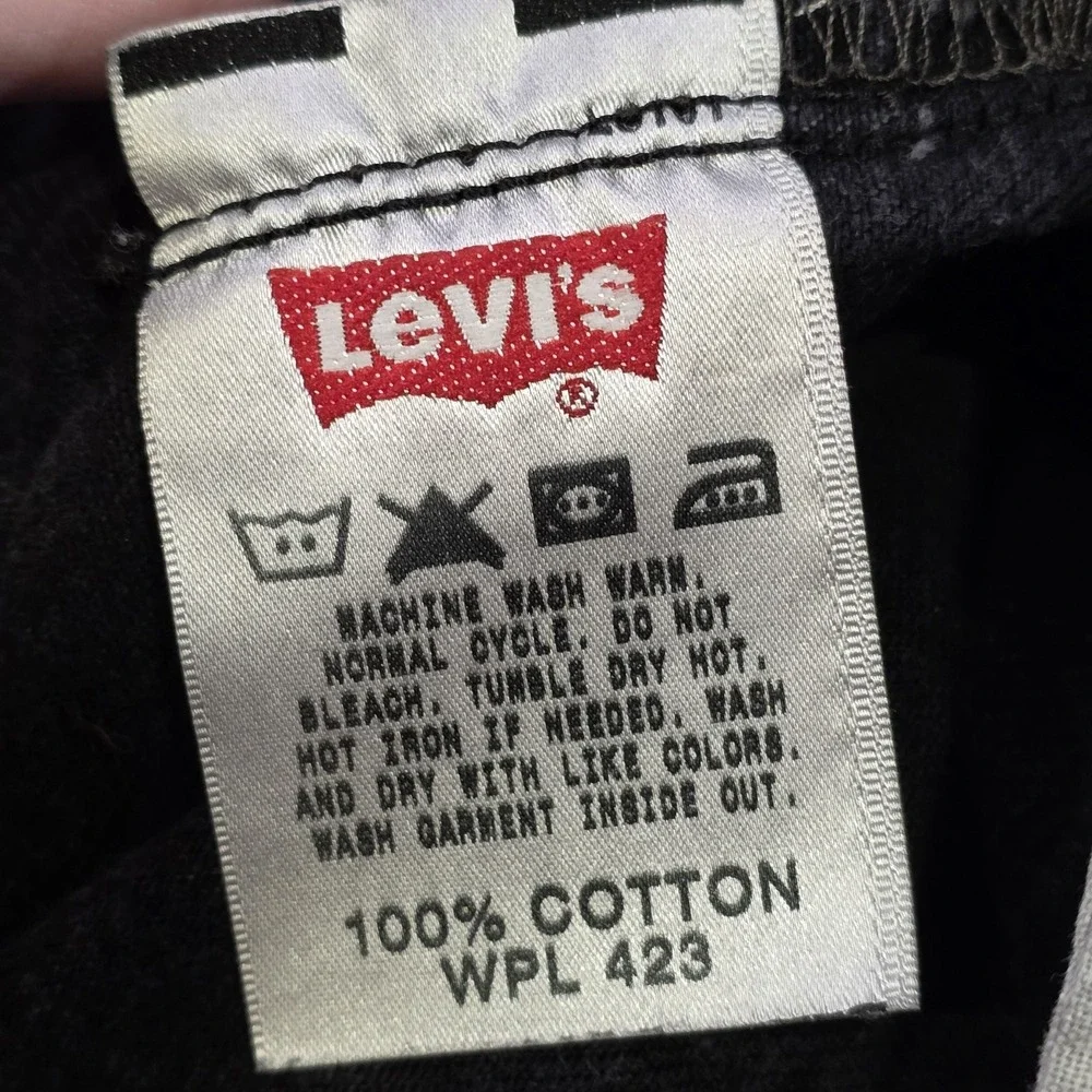 Levis 501 XX Jeans Mens 34x30 Black Button Fly Straight Leg Dark Denim Pants